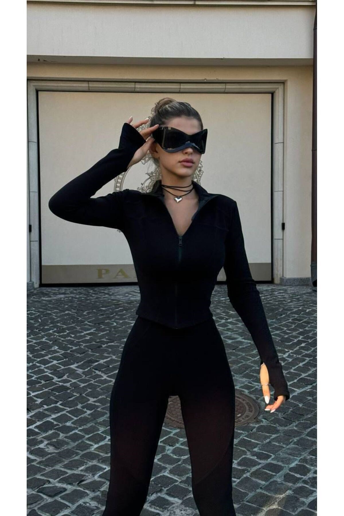 Kadın Fermuarlı Taytlı Spor Takım