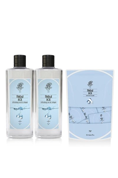 Ice 2 adet 270 Ml Kolonya ve 50'li Kolonyalı Mendil Seti