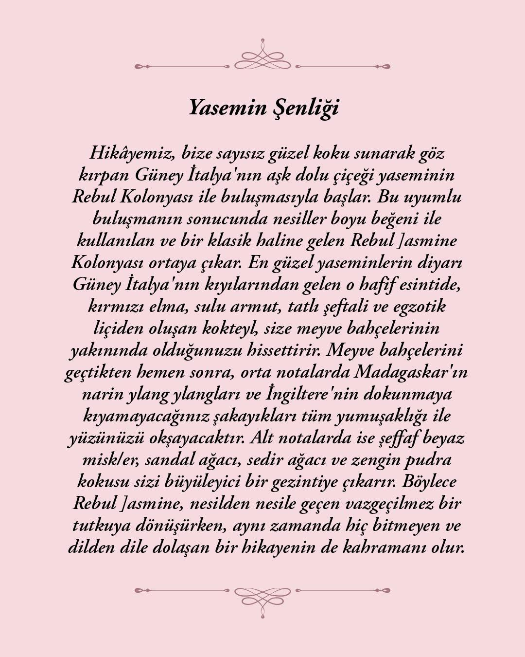 Rebul Jasmine EDC Kolonya 100 ml Cam Şişe