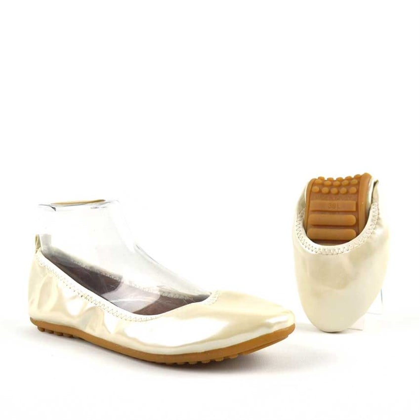 Women's Psoriasis Patent Rolling Flat Shoeste