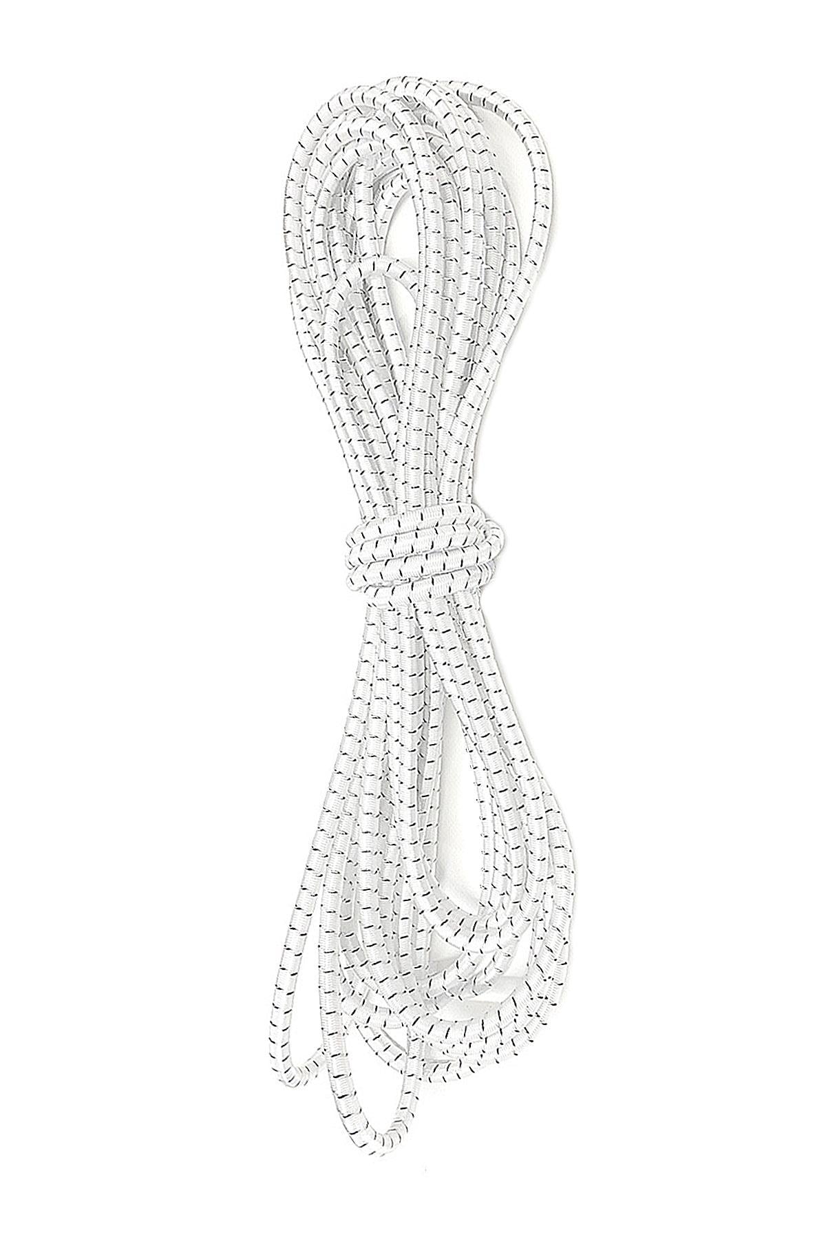 Desenli Beyaz Simli 5 Metre 2 mm Yuvarlak Lastik B-0110-BDS