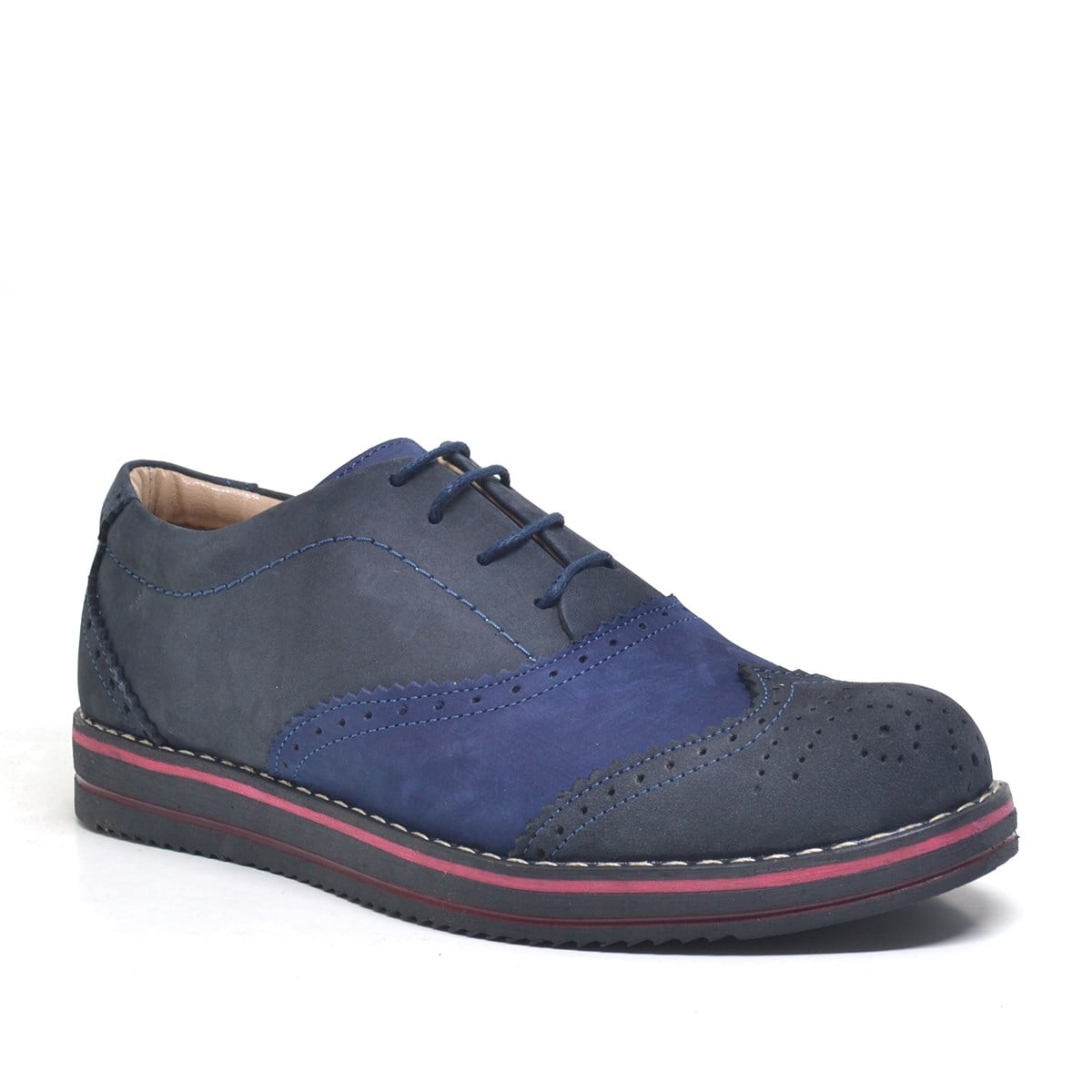 Genuine Leather Black Navy Oxford School Boy's Shoes