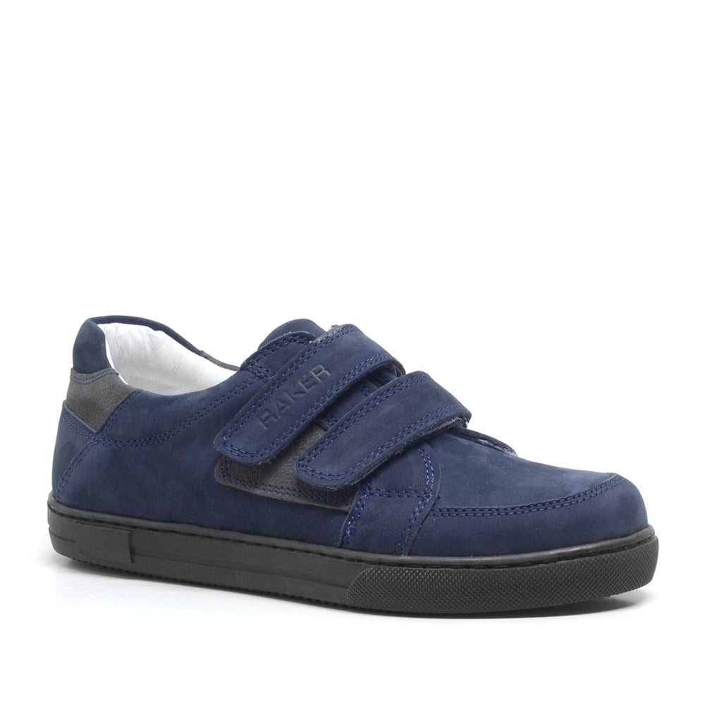 Rakerplus Genuine Leather Navy Banded Boy's Sport Shoes