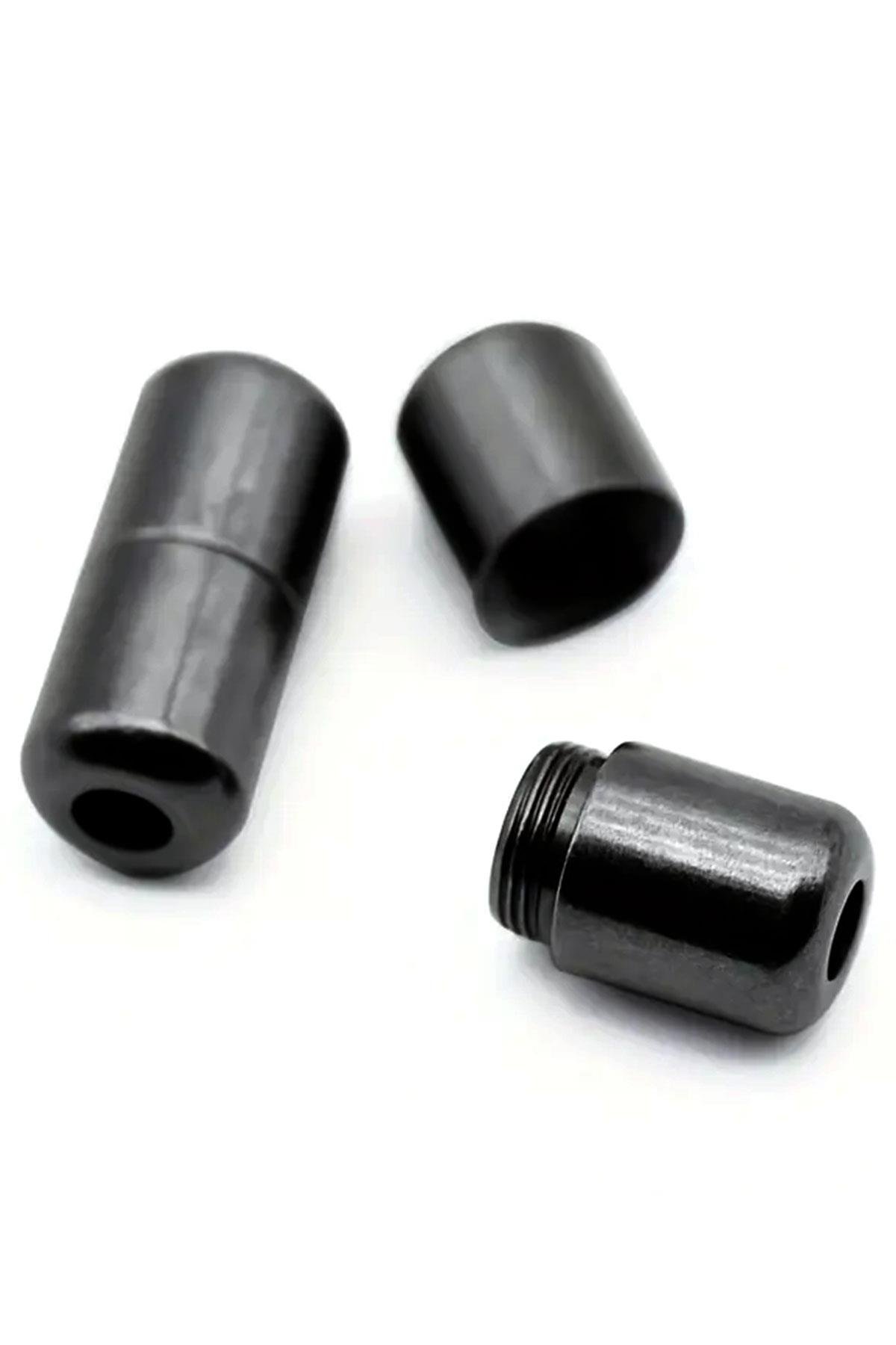 Vidalı Siyah Renk 5 Çift Ayakkabı Bağcık Ucu