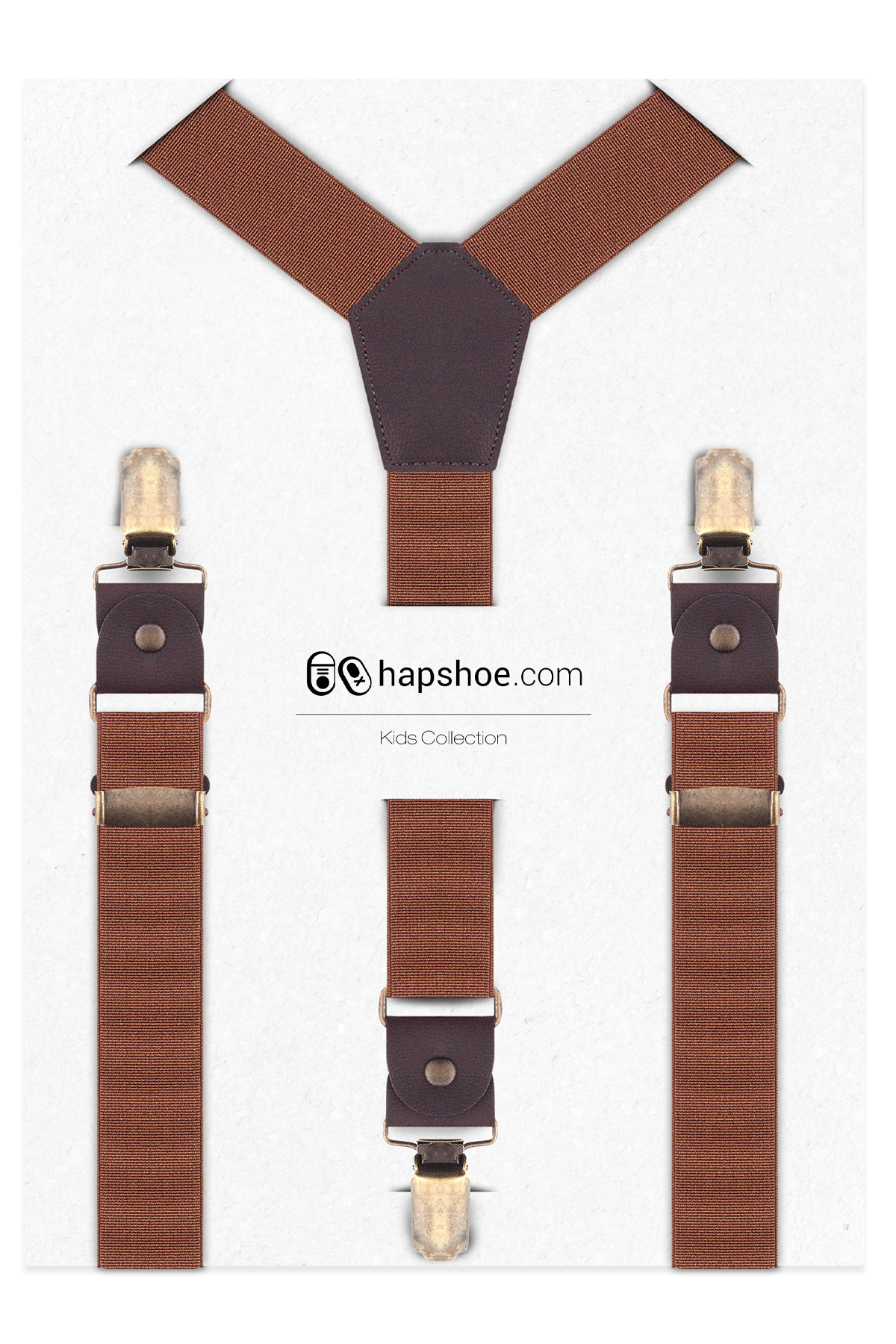 Ayarlanabilir Klipsli Taba Çocuk Kemer Pantolon Askısı