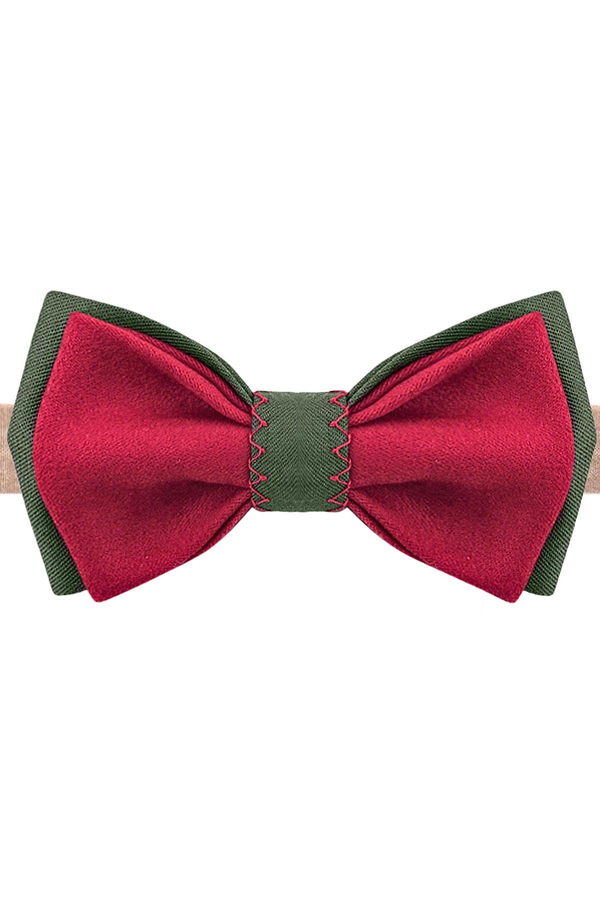 Yeni Yıl Temalı Yeşil Kırmızı Çocuk ve Bebek Papyonu