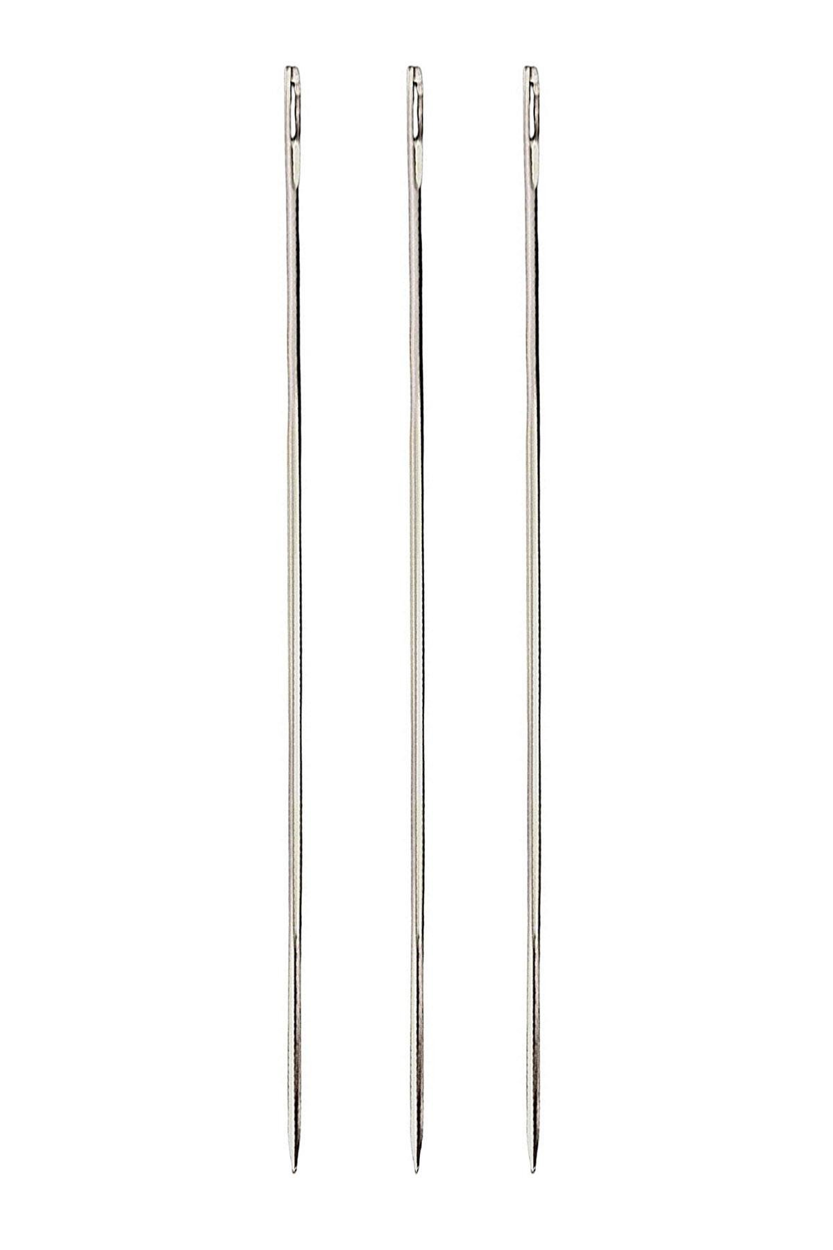 4 No 1,3 mm 15 Cm Uzun 3 Adet Çuvaldız Saraç El Dikiş İğnesi