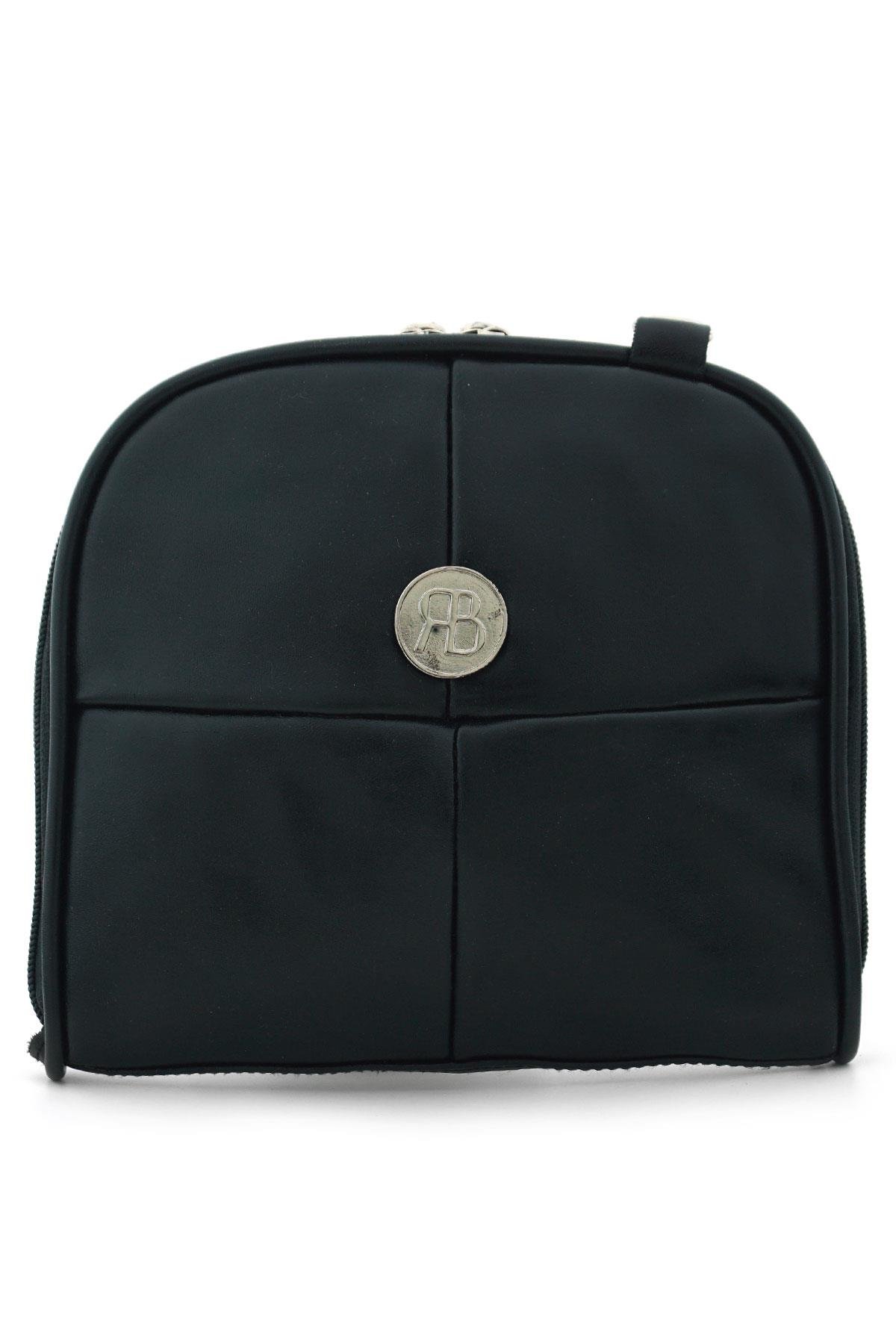 Siyah Kesim Detaylı Çift Ebat Portatif Alışveriş Çantası