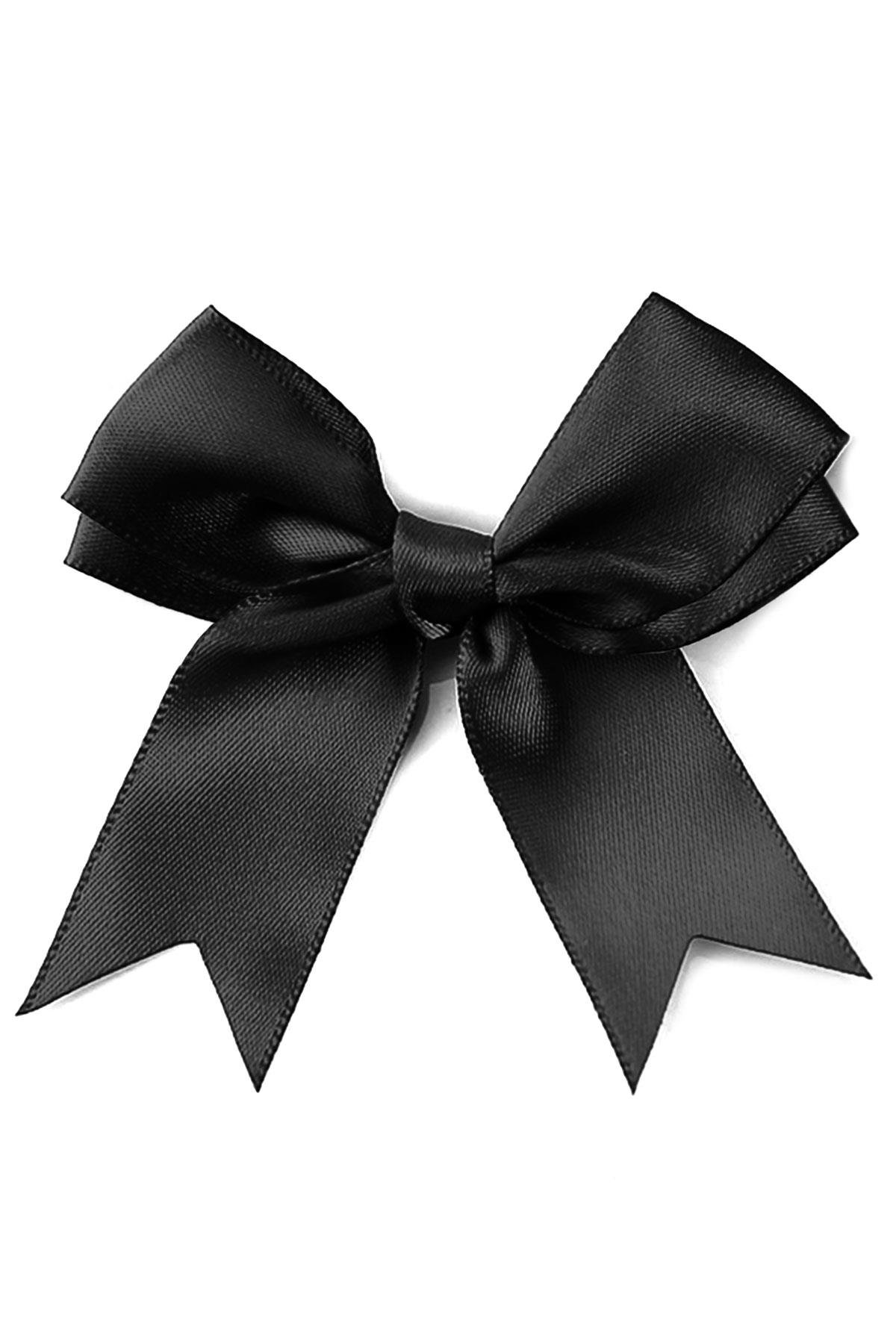 10 Adet Siyah Saten Fiyonk Süsleme Kurdele Seti