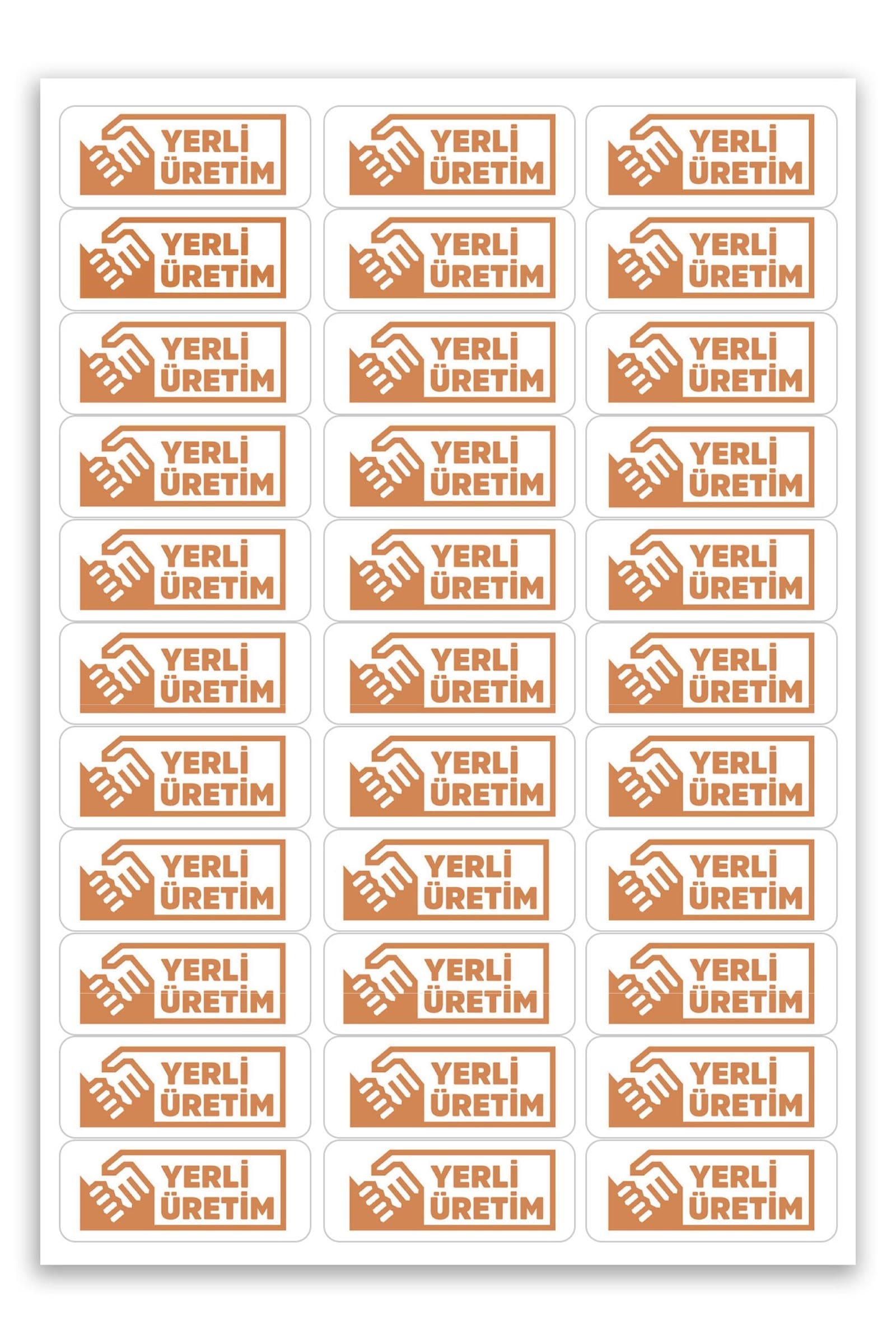 Kendinden Yapışkanlı 330 Adet Turuncu Yerli Üretim Etiketi
