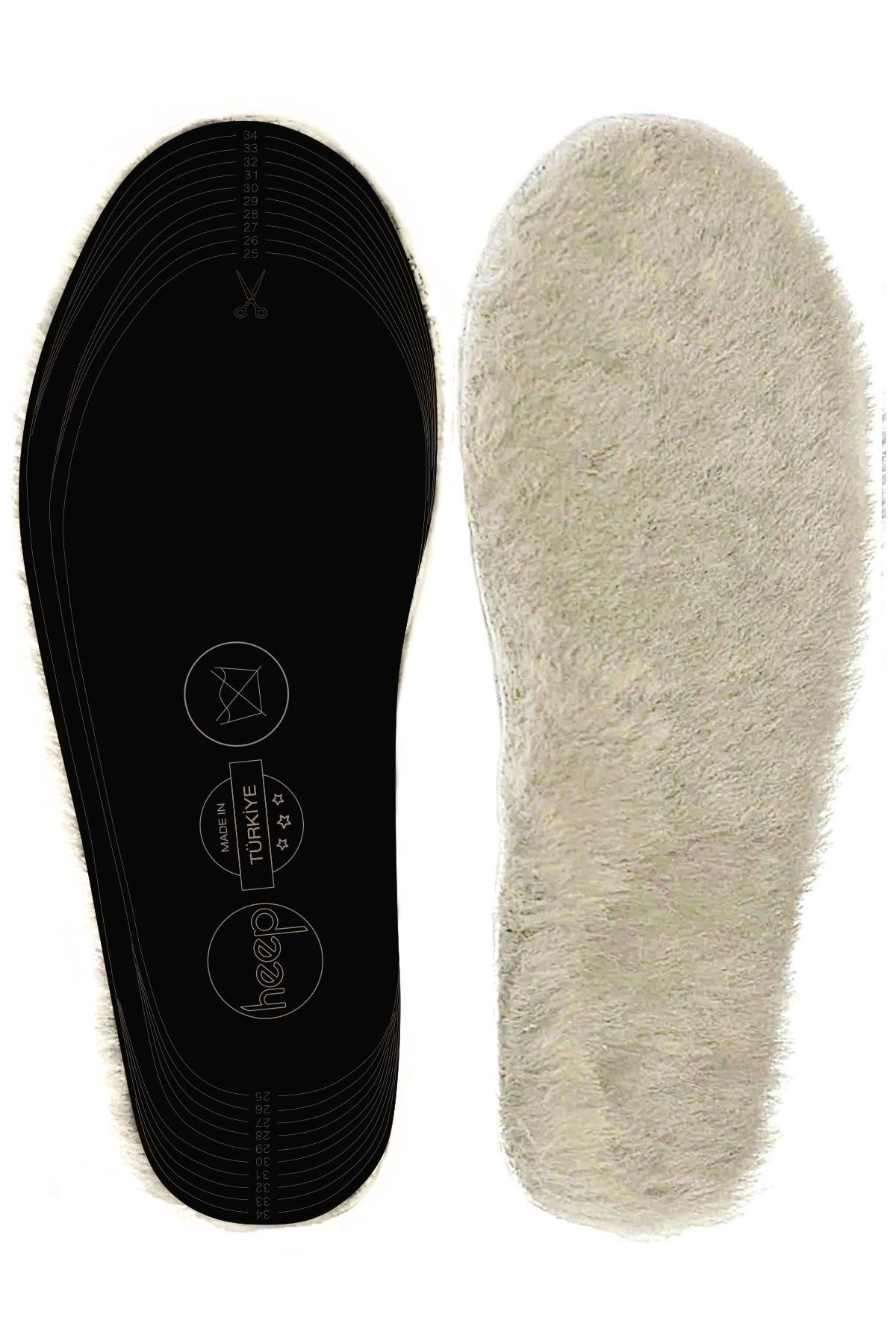 Heep Gerçek Kürklü Krem Hakiki Deri 25-35 Numara Ayakkabı Küçültme Tabanlığı