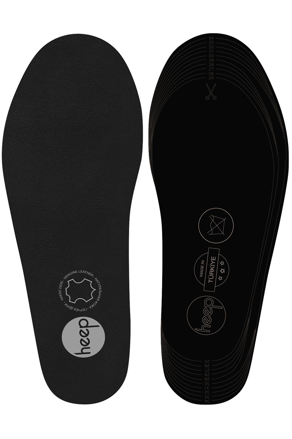 Heep Hakiki Deri Ve Anatomik Siyah 25-35 Numara Çocuk Ayakkabı İç Tabanlığı B-0022-S-2535