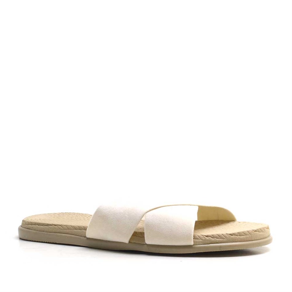 White Thick Strap Women's Slippers