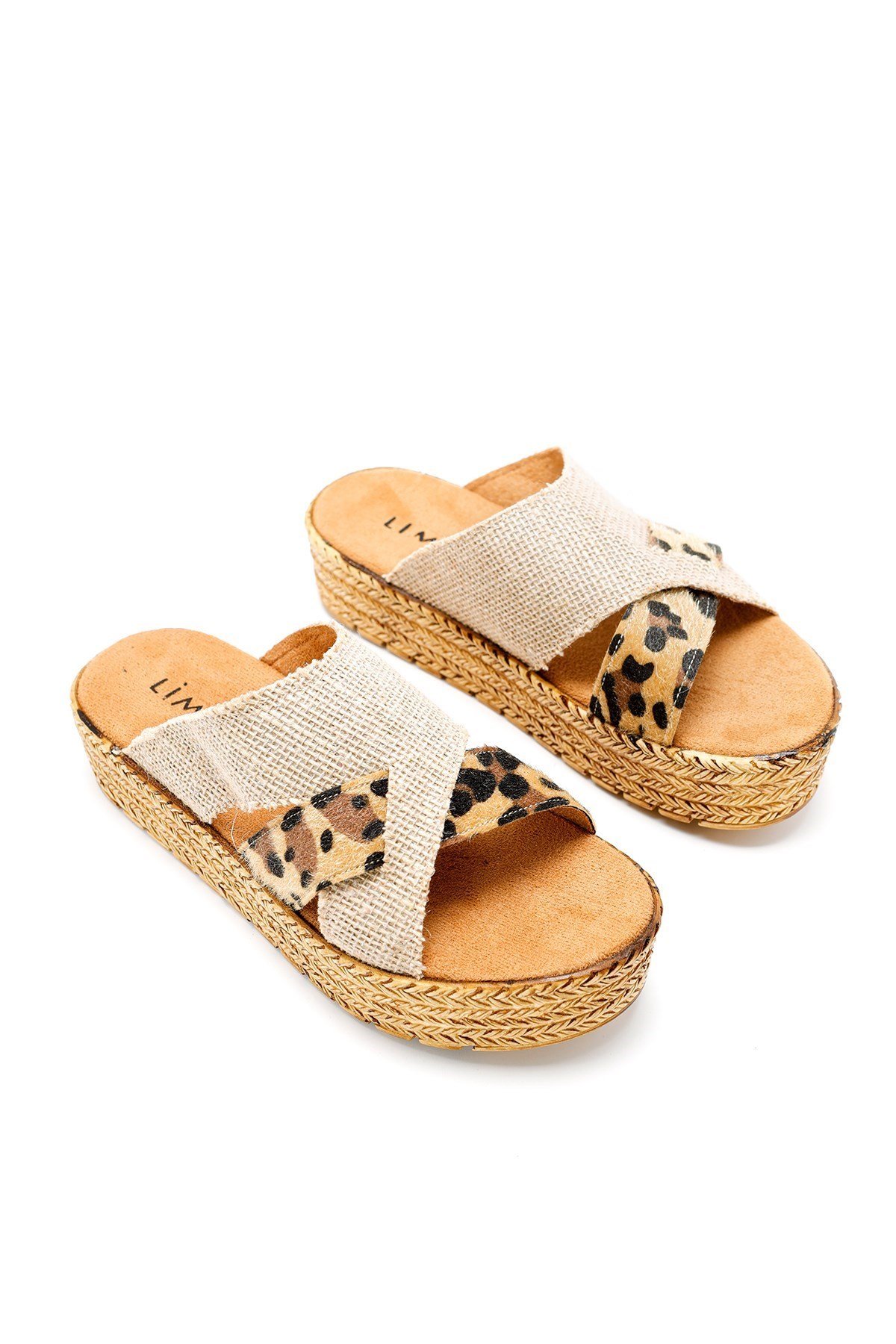 Mercy Leopar Süet Hasır Terlik