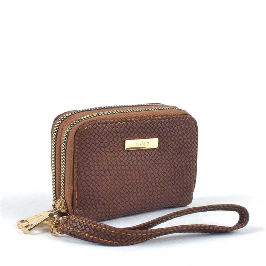 Kadın Cüzdan & Kartlık Desenli Taba El Askılı Kadın Cüzdan KCU03-TAB