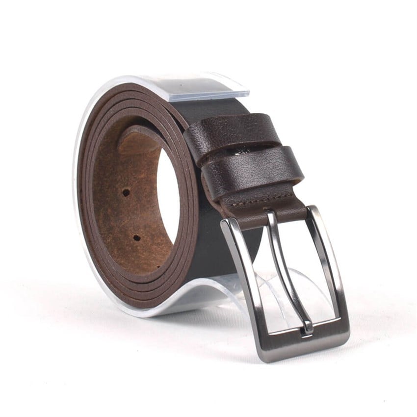 Erkek Kemer Kahve Hakiki Deri 3,5 cm Klasik Erkek Kemer EK103-K