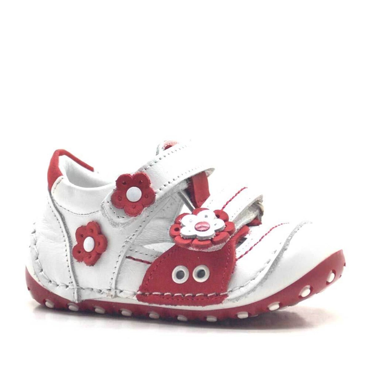Nino Anatomic White Red Polish Genuine Leather Shoes Summer First Step