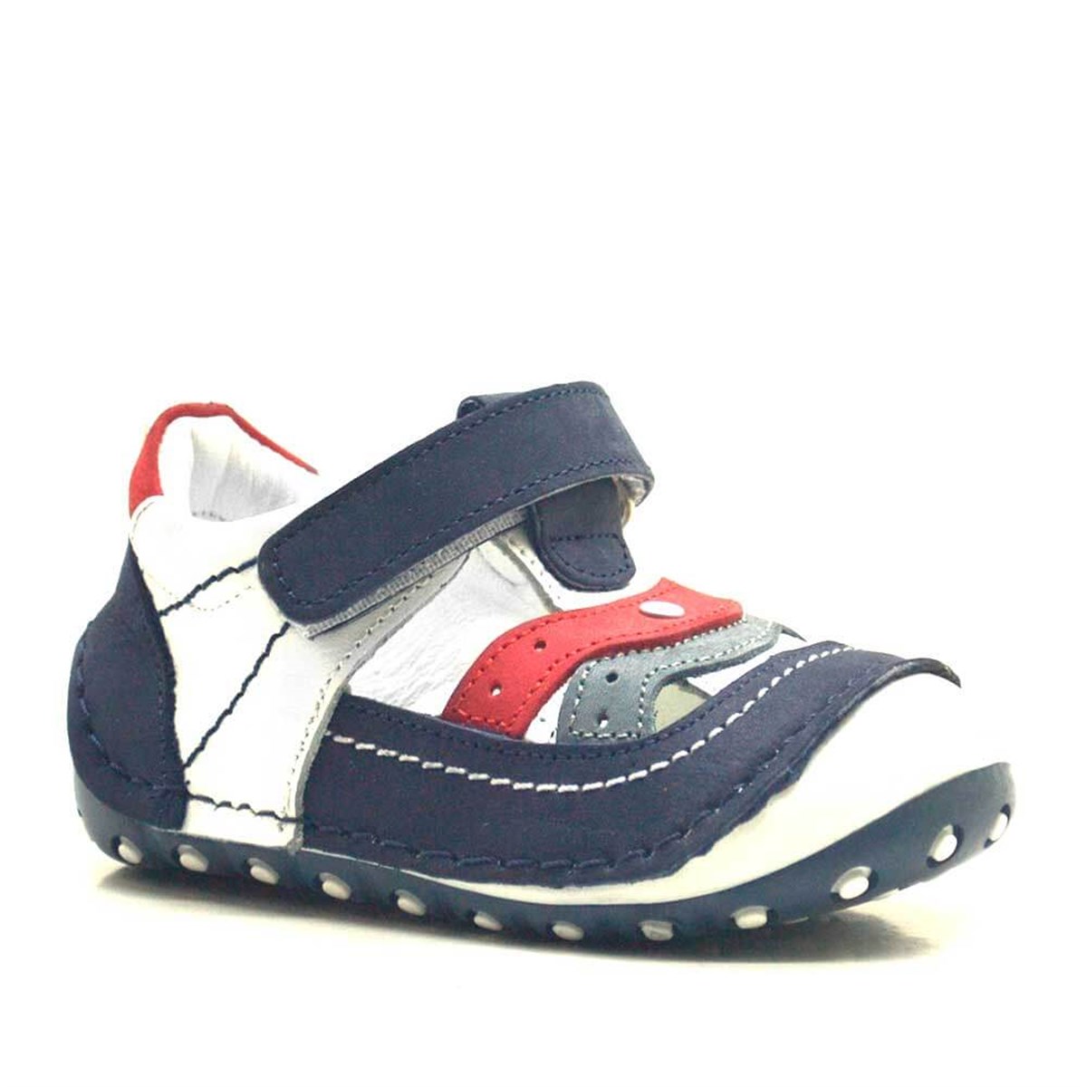 Nino Genuine Leather Navy Shoes First Step Baby Boy