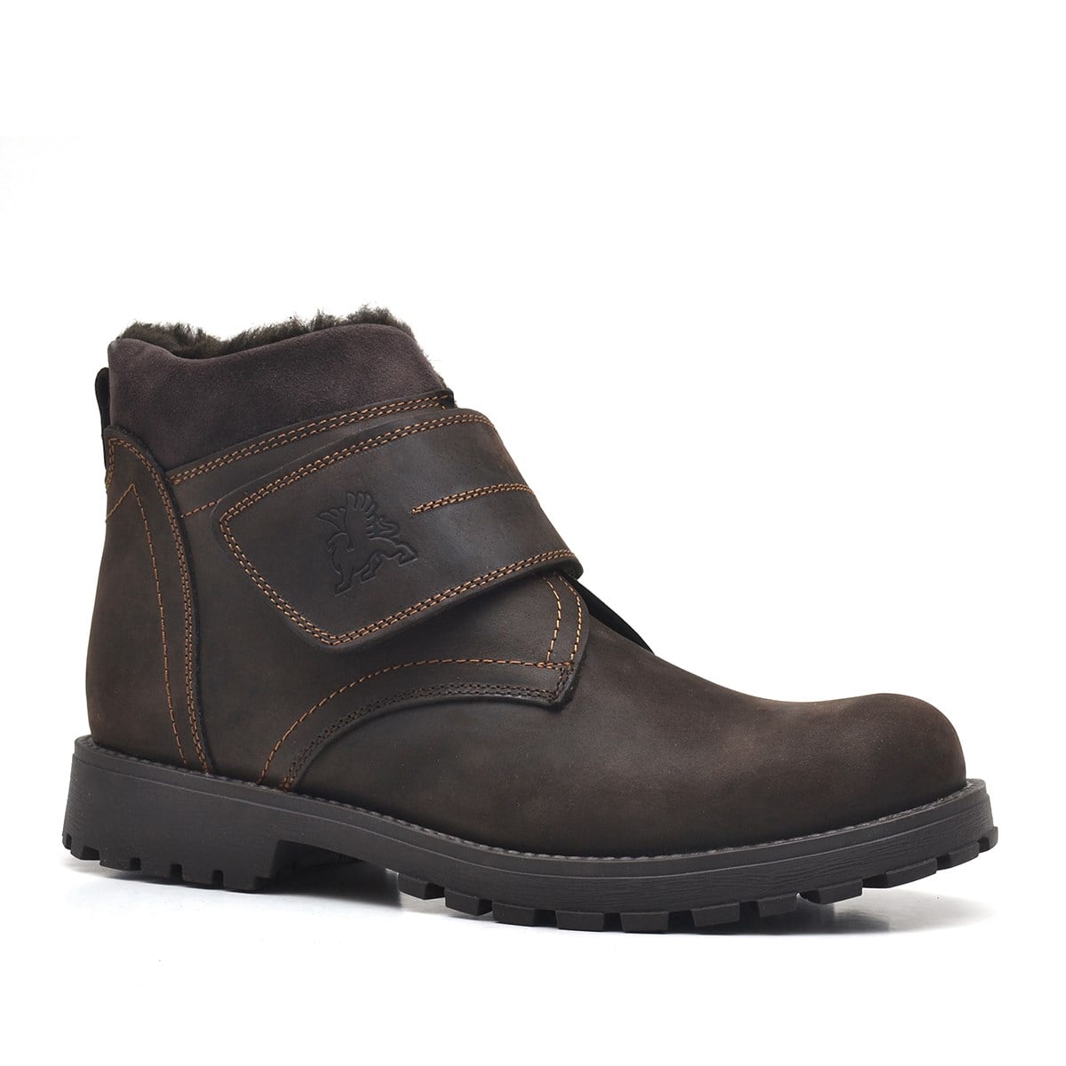 Rakerplus Brown Genuine Leather Boots for Teenagers