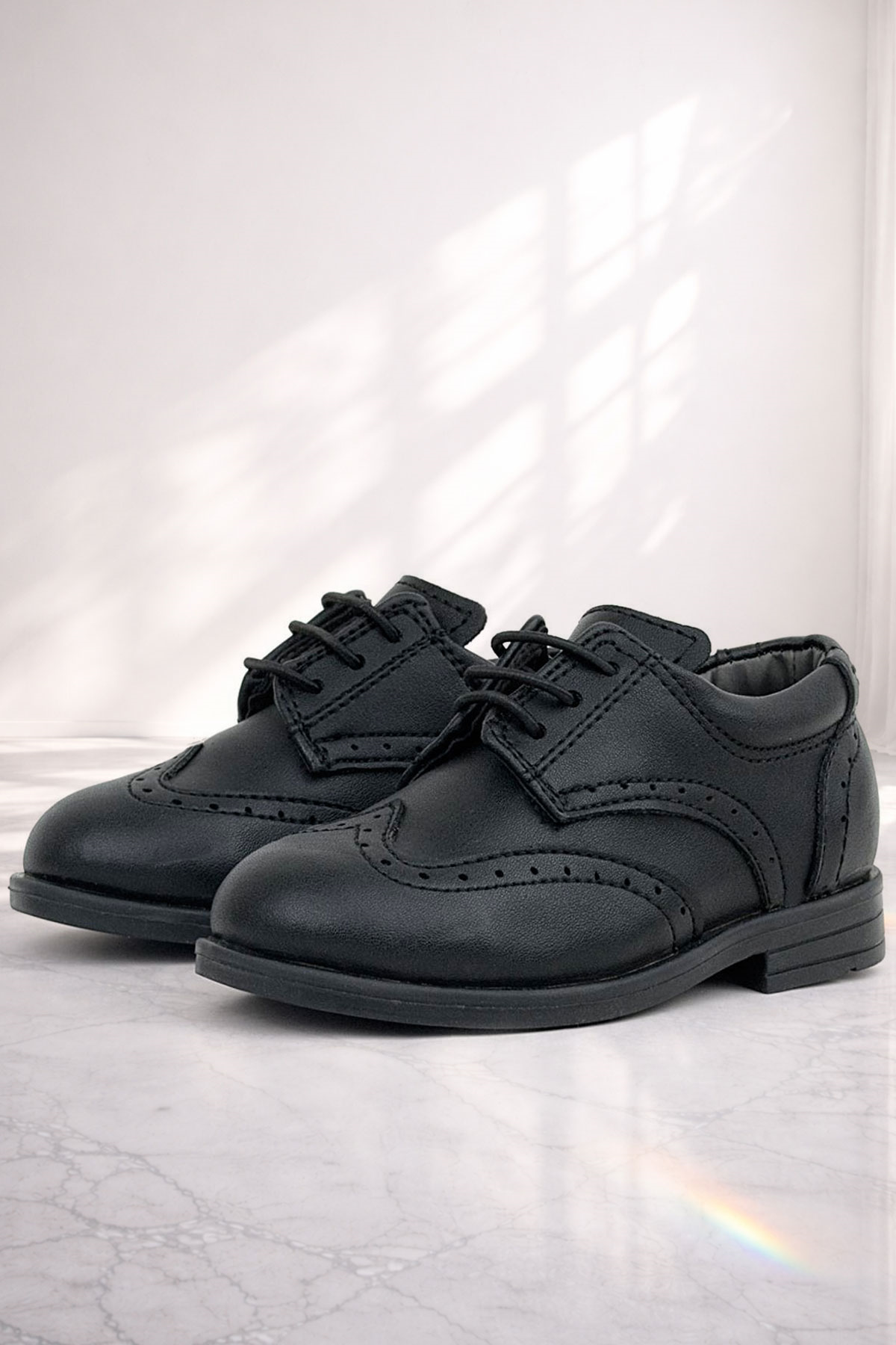 Rakerplus Titan Black Matte Laced Up Baby Boy Shoes