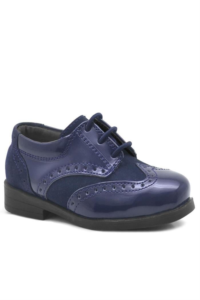 Rakerplus Titan Classic Patent Leather and Suede Baby Boy Classic Dress Shoes