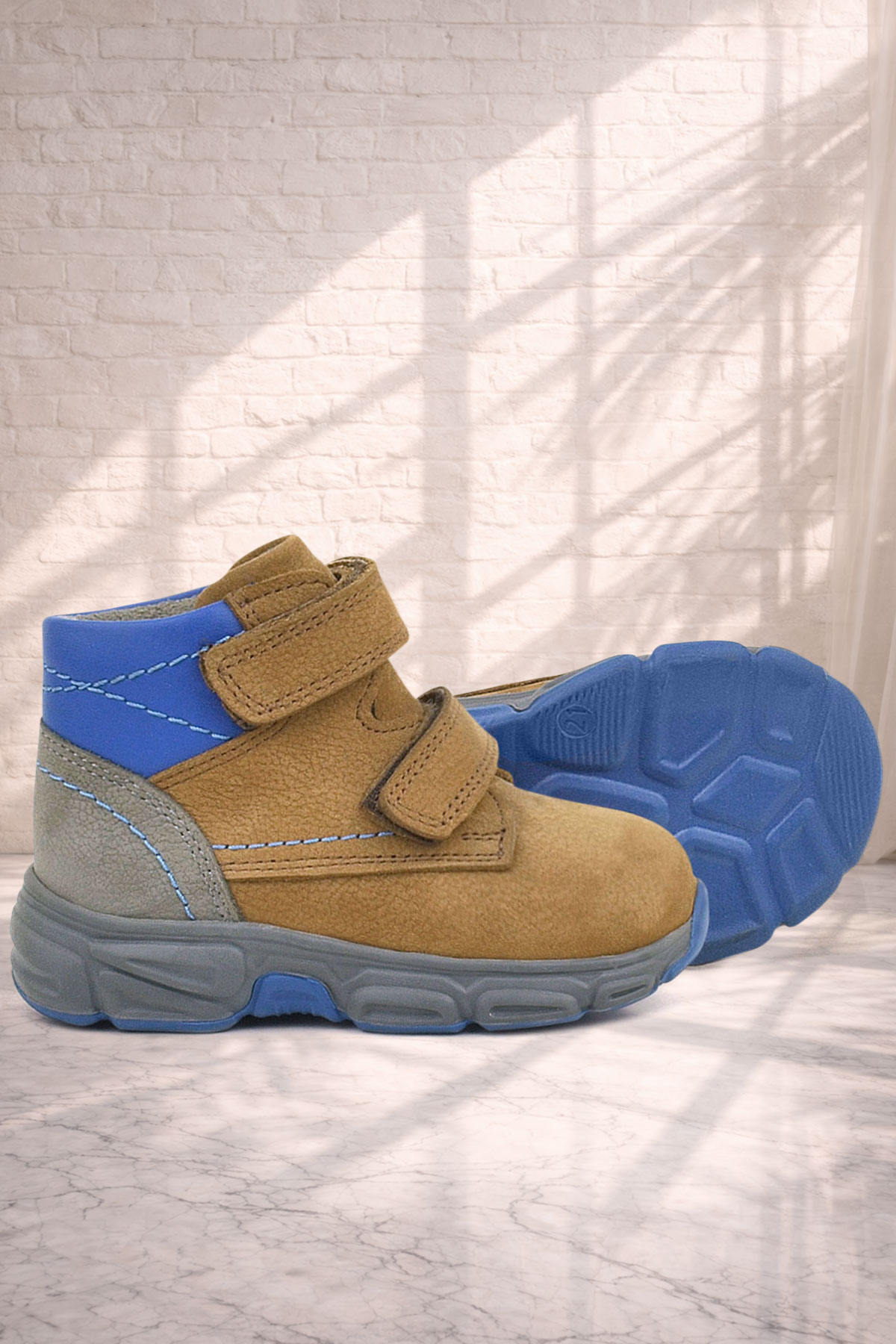 Rakerplus Genuine Leather Brown Nubuck Babies Sports Boots Shoes
