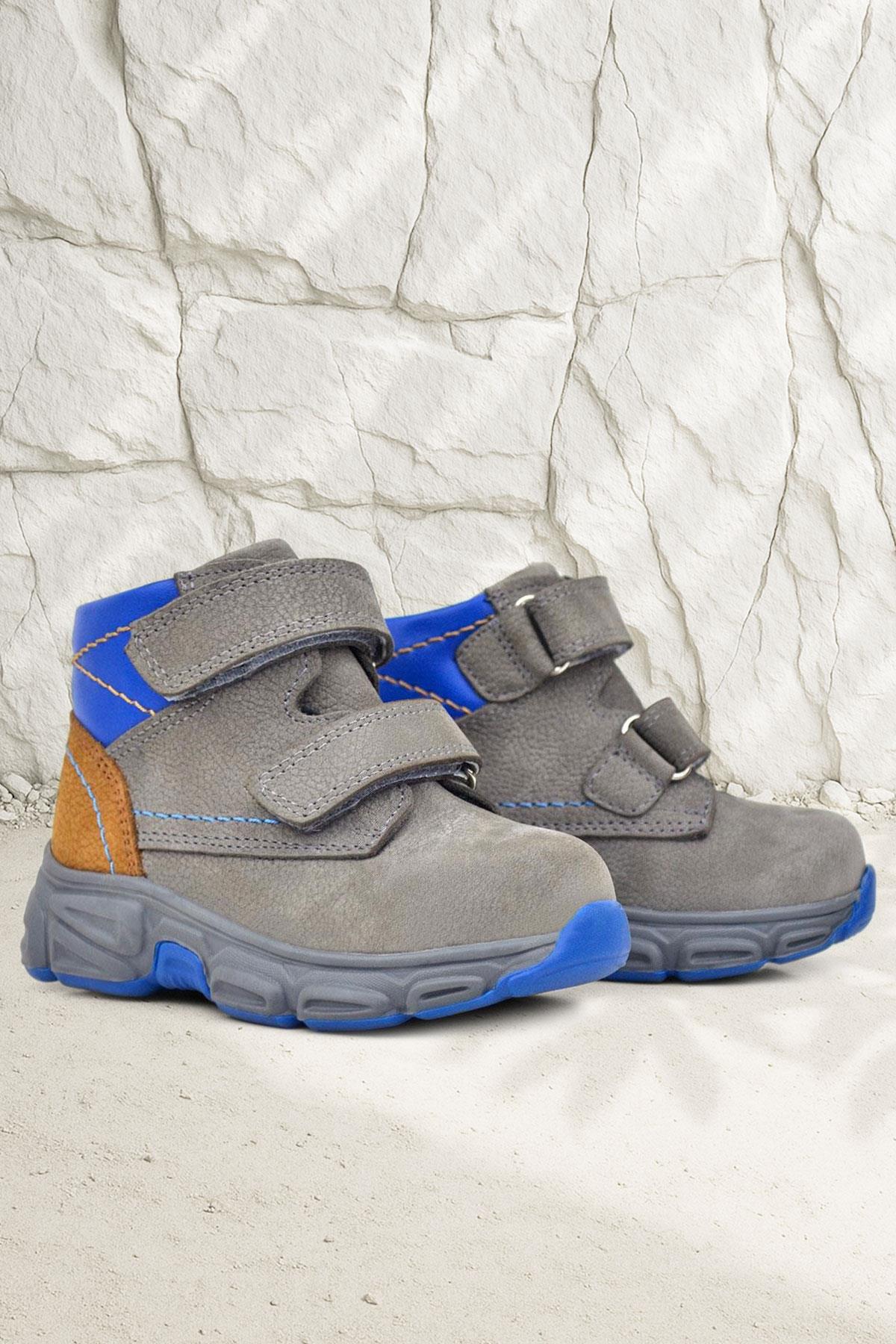 Rakerplus Genuine Leather Gray Tan Nubuck Baby Sports Boots Shoes