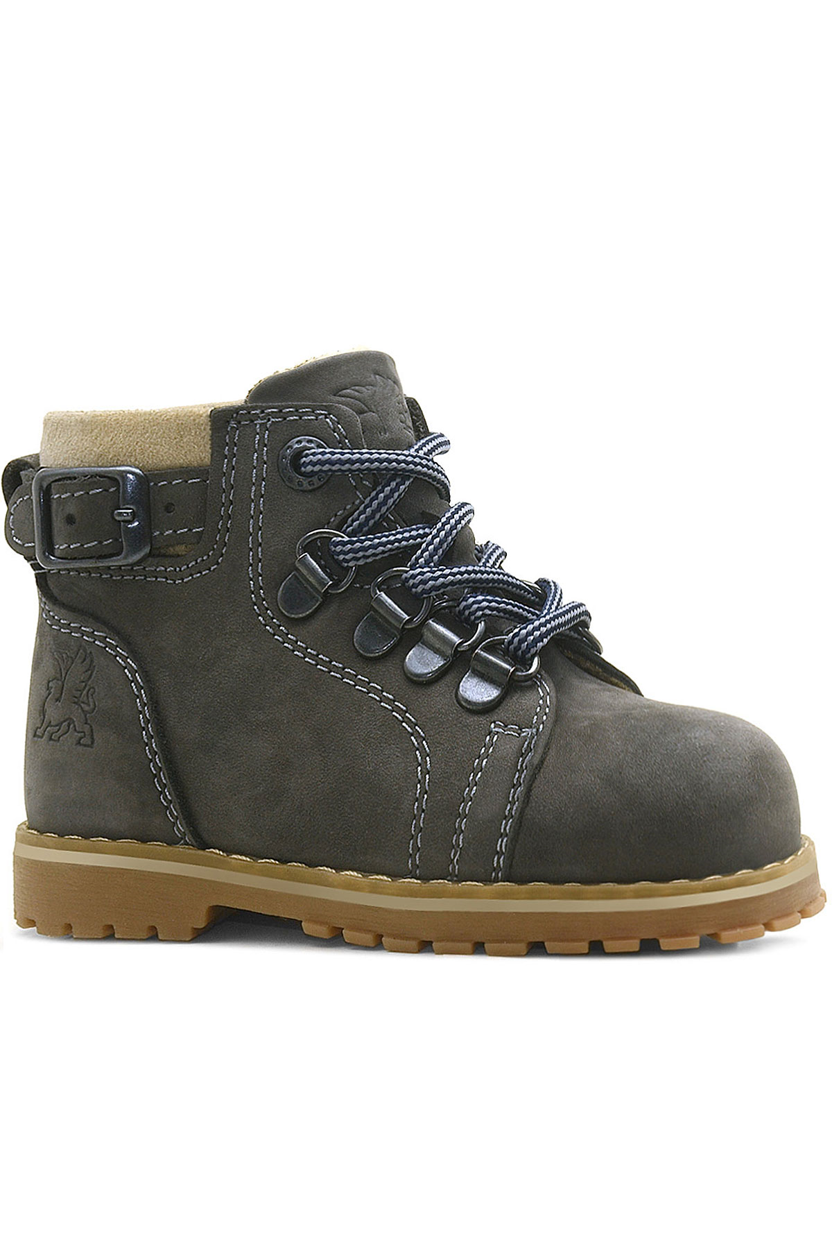 Rakerplus Griffon Furred Genuine Leather Gray Baby Boots