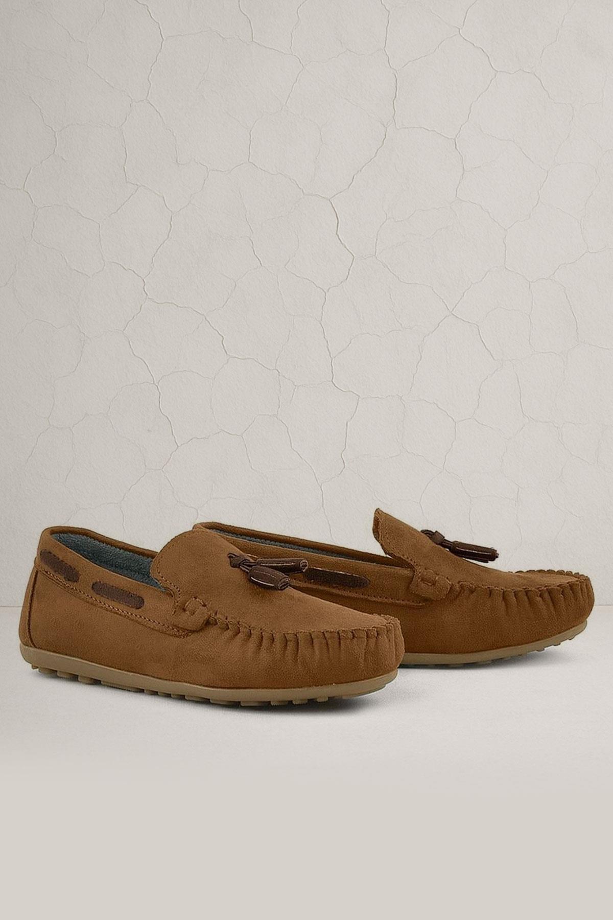 Rakerplus Tan Color Brown Boys Loafers with Velcro