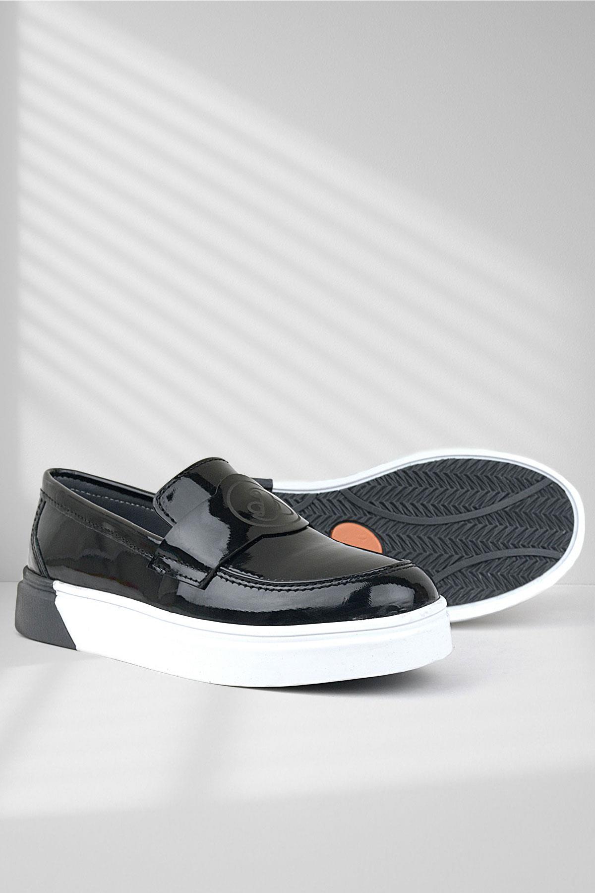 Rakerplus Siyah Rugan Çocuk Klasik Ayakkabı