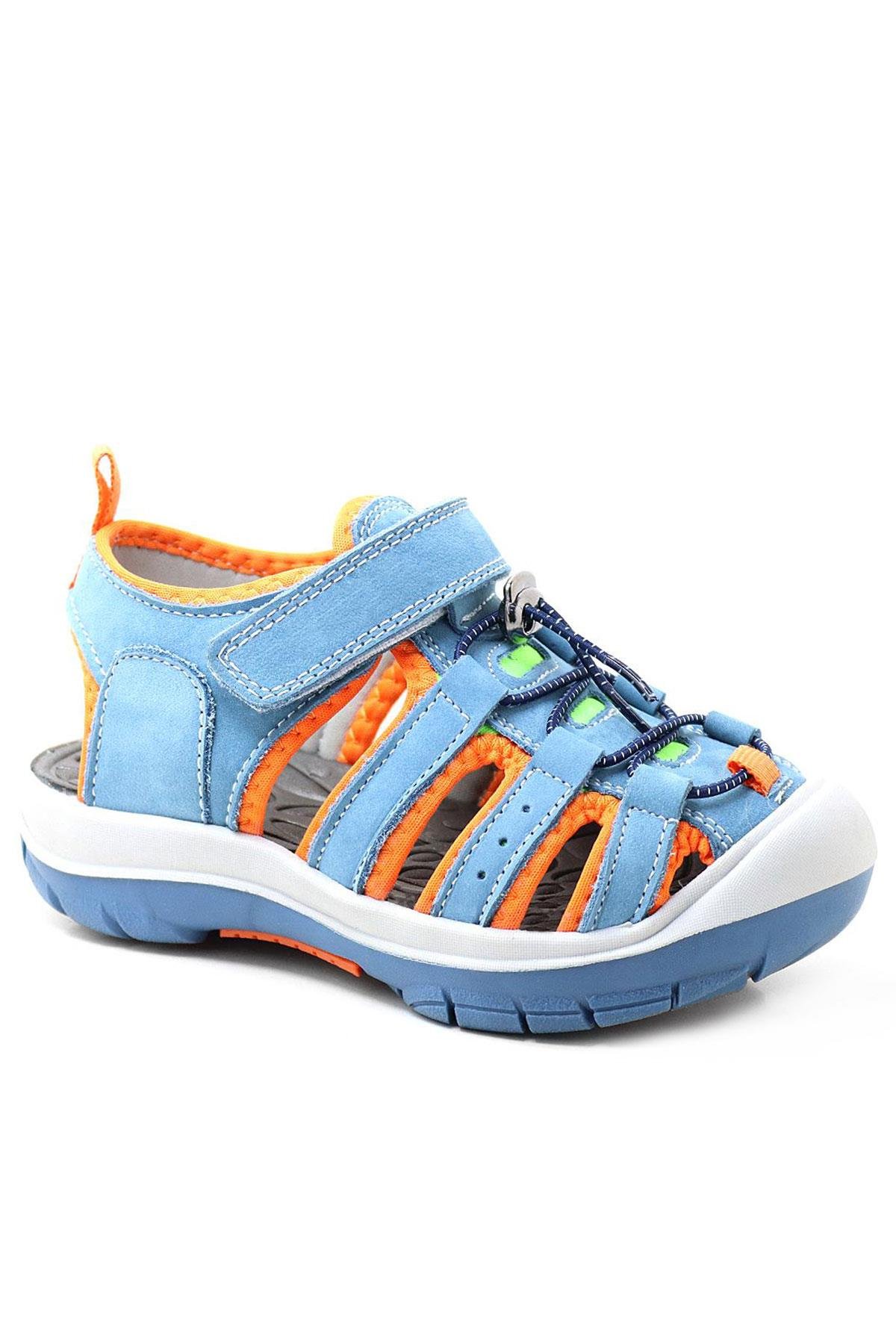 Rakerplus Genuine Leather Blue Orange Kids Sandals 5010-MT.26