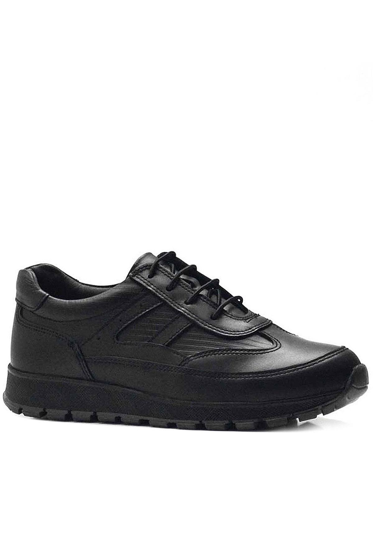 Rakerplus Black Genuine Leather Lace up Sports Collage School Shoes for boys 3800-S1-DERI.36