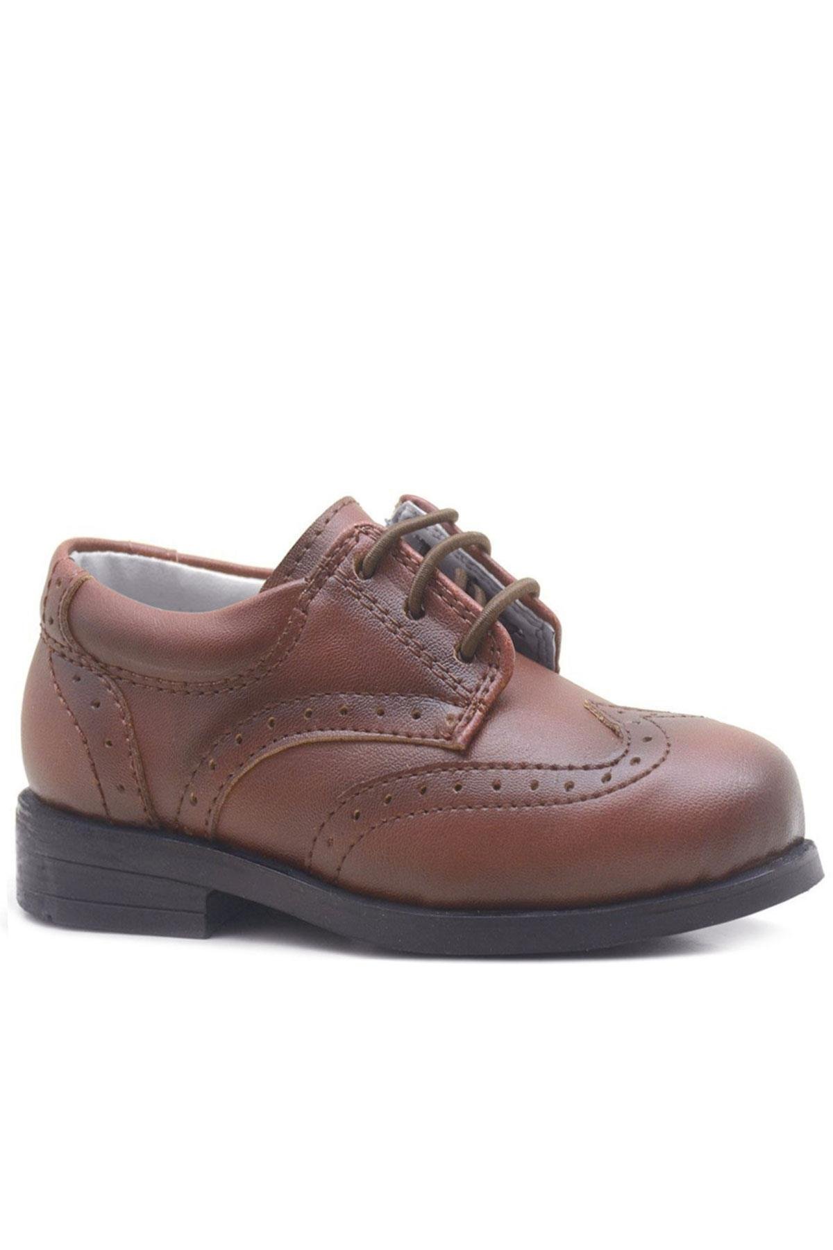 Rakerplus Titan Kahverengi Bağcıklı Klasik Erkek Bebek Ayakkabı 3060-TAB-B.22