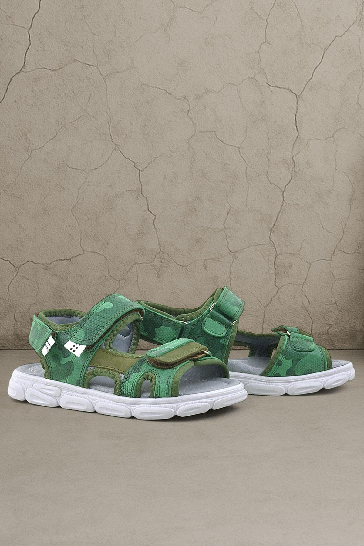 Rakerplus Wisps Genuine Leather Green Camouflage Kids Sandals 10455-YHK.26