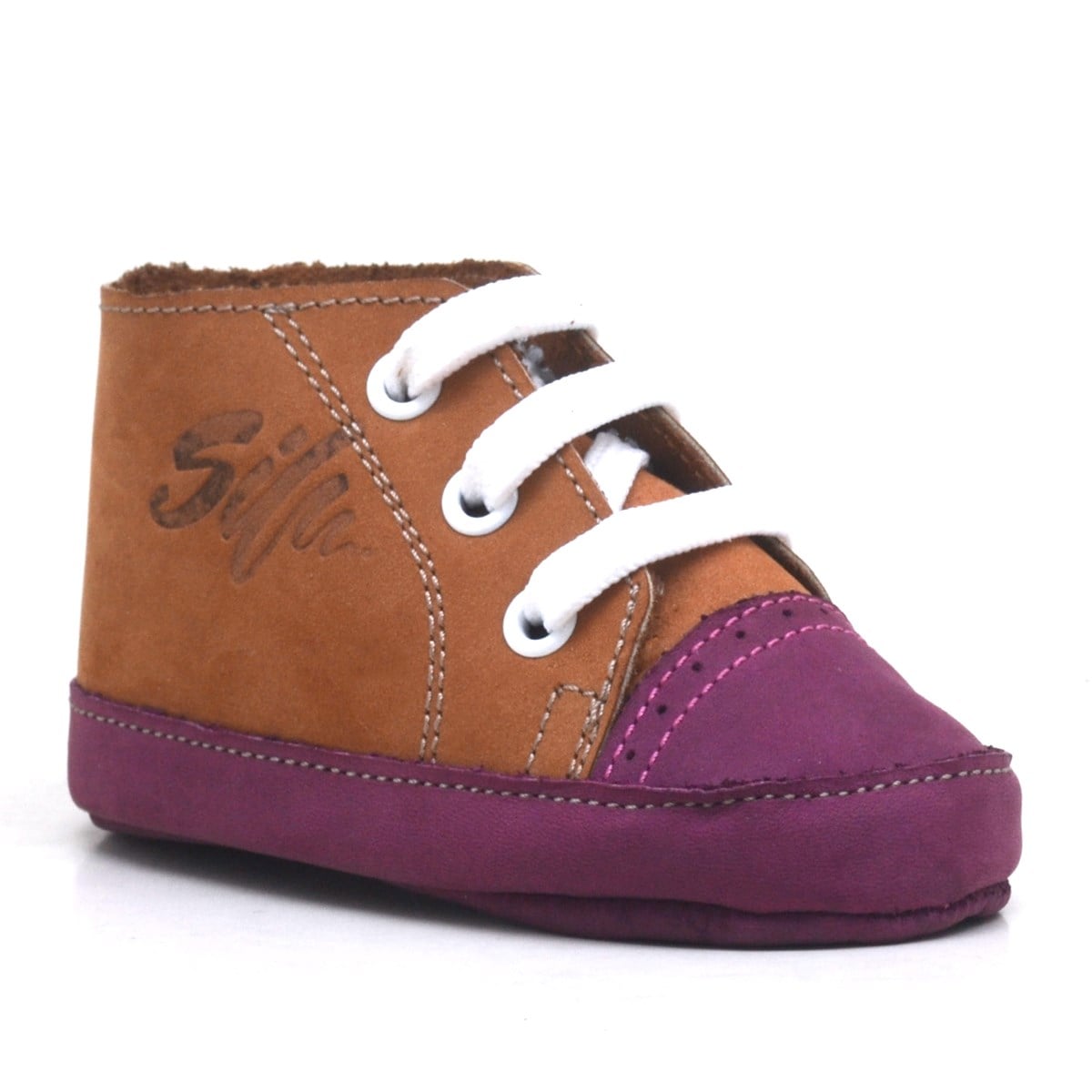 Silzz Genuine Leather Tabac Baby Shoes First Step Home Booties 0 6 Months