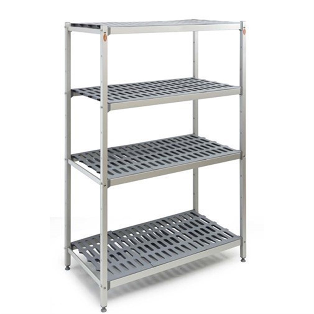 Alüminyum Demonte 4 Katlı Çift Ayaklı İstif Rafı, 168x110,5x46 cm 