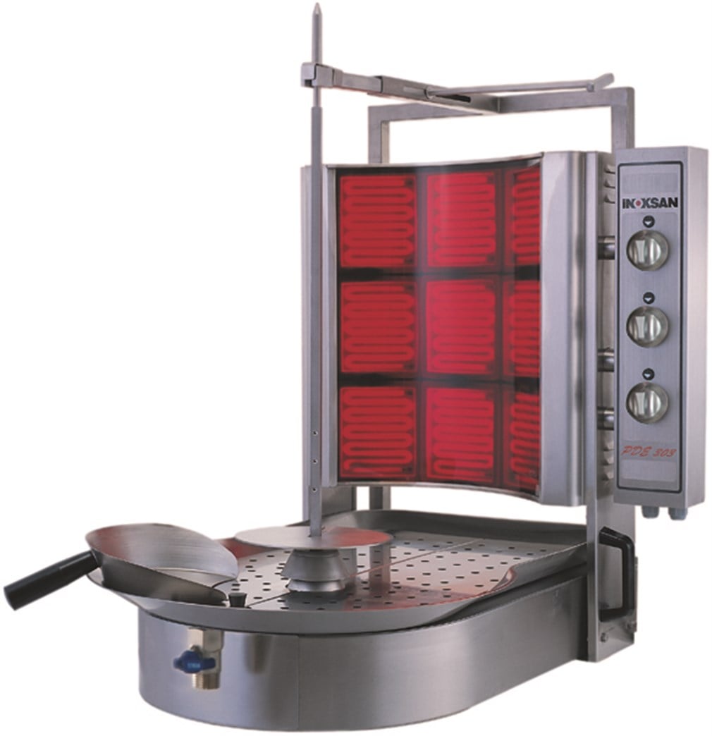 İnoksan-3 Radyanlı Robax Camlı Alttan Motorlu Döner Ocağı