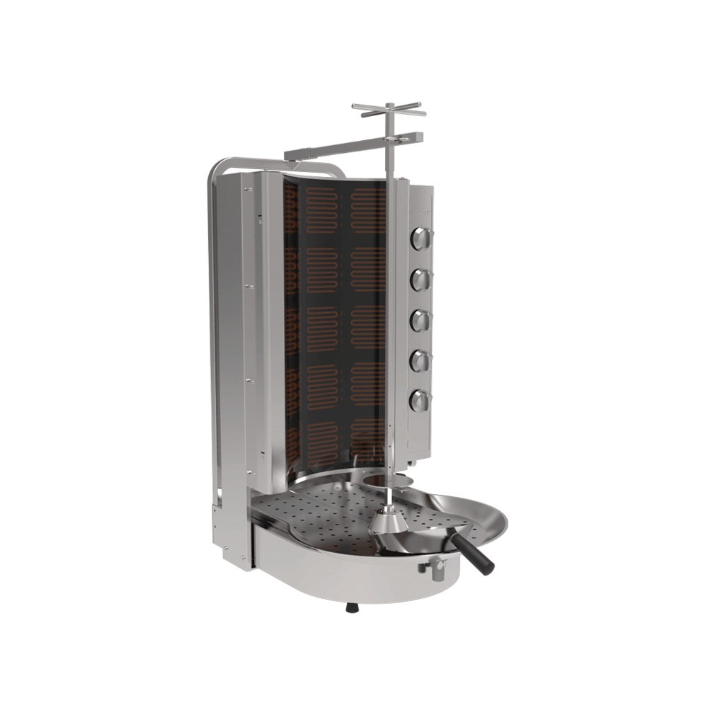 İnoksan-5 Radyanlı Robax Camlı Alttan Motorlu Döner Ocağı