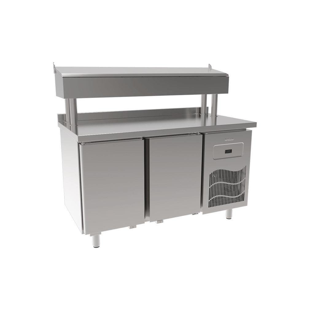 İnoksan - Paslanmaz Tablalı 2 Kapılı Pizza Hazırlık Ünitesi - Boru Ayaklı - SGB140