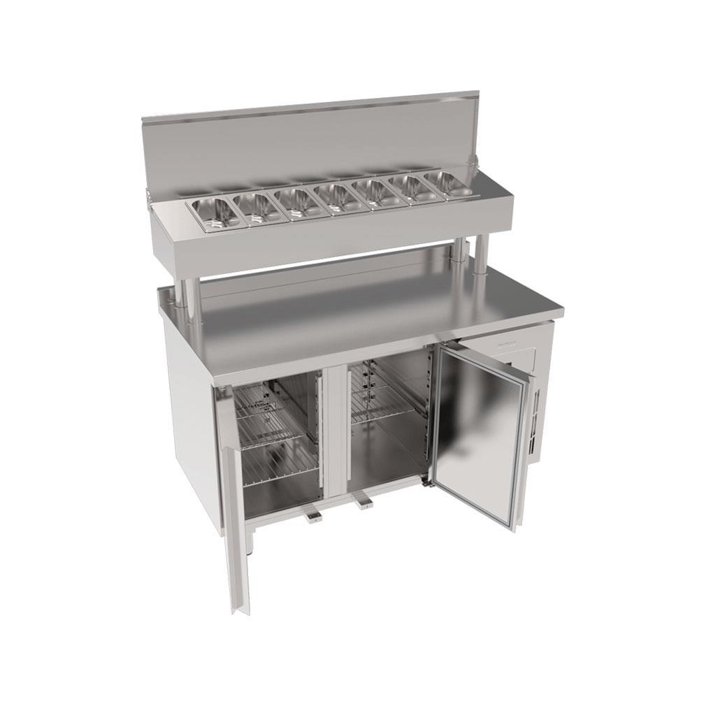 İnoksan - Paslanmaz Tablalı 2 Kapılı Pizza Hazırlık Ünitesi - Boru Ayaklı - SGB140