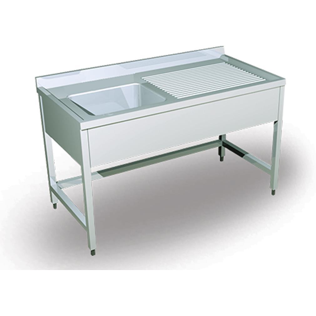 İnoksan - Paslanmaz Tek Evyeli ve Damlalıklı Tezgah - Sol Küvetli - 100x70x85 cm