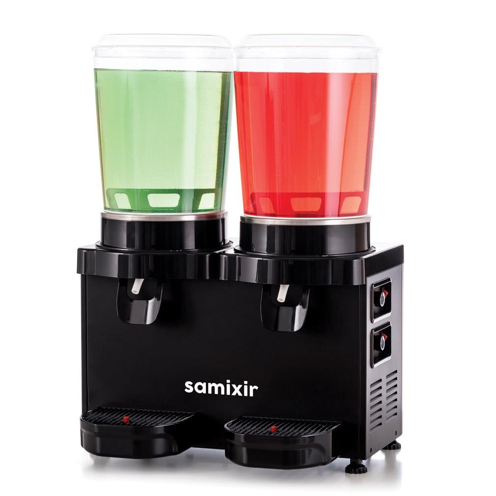 Samixir M20 Panoramik Twin Karıştırıcılı Soğuk İçecek Dispanseri Analog Siyah 10+10 L