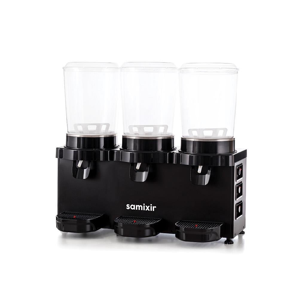 Samixir M30 Panoramik Triple Karıştırıcılı Soğuk İçecek Dispanseri Analog Siyah 10+10+10 L