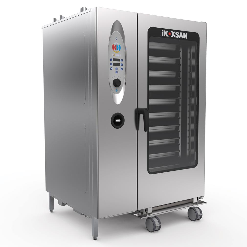 ZMO FCG40 - Gazlı Dijital Kontrol Panelli Kombi Fırın GN 1/1 40 Tepsi