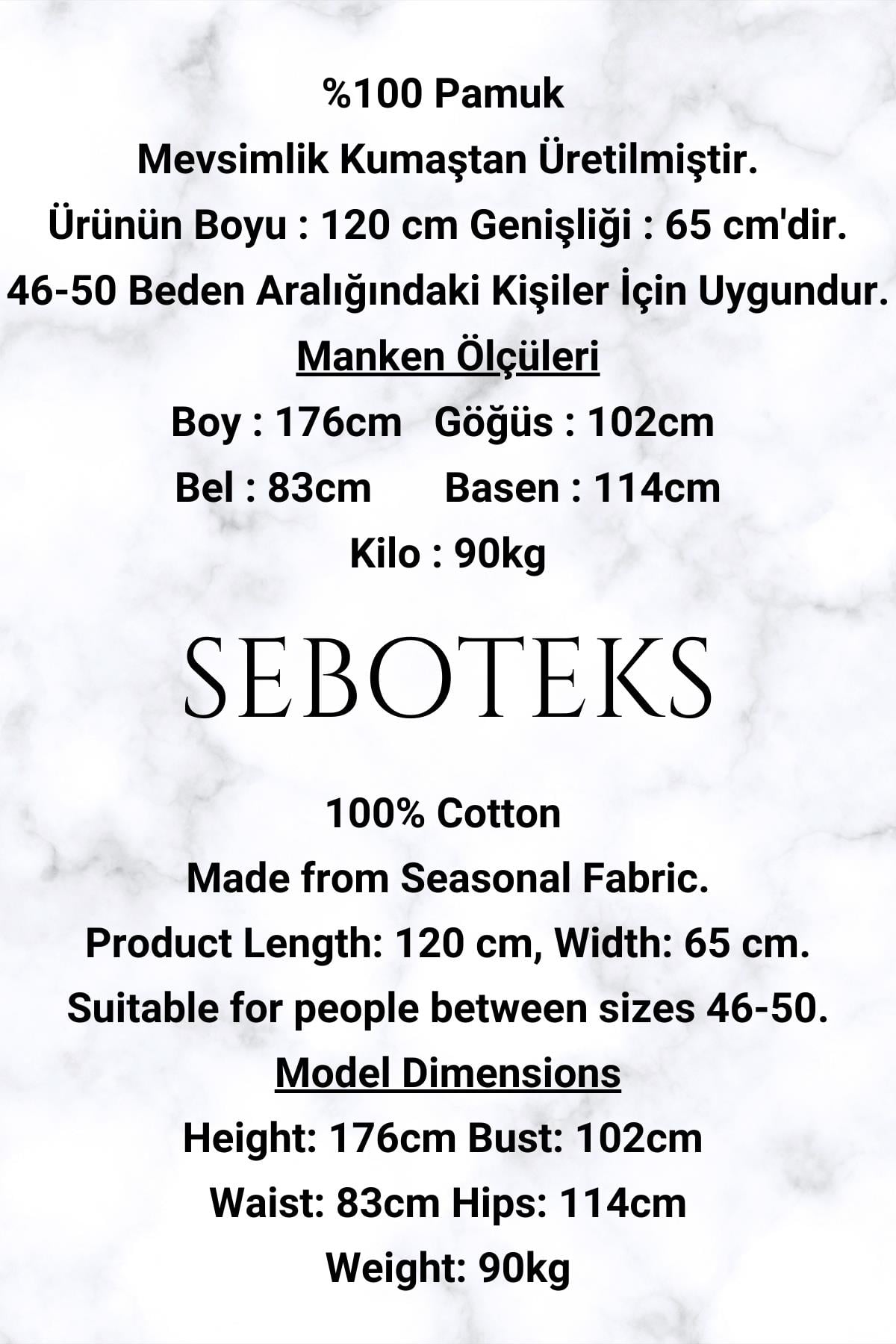 SEBOTEKS %100 Pamuklu Mevsimlik Kumaş Uzun Kol Büyük Beden Anne Geceliği 1525