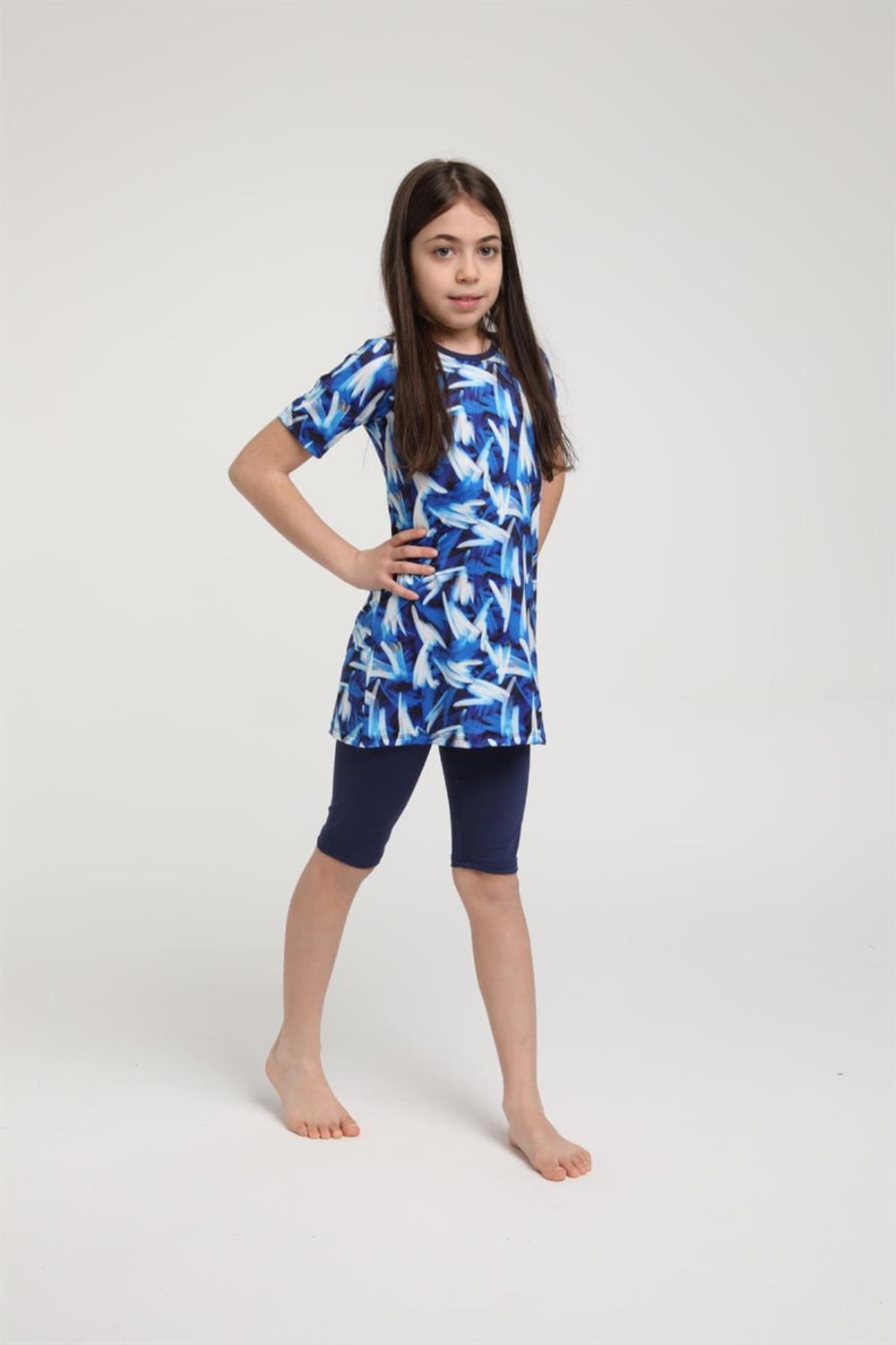 SEBOTEKS Kısa Kollu Taytlı Kız Çocuk Mayo 35105