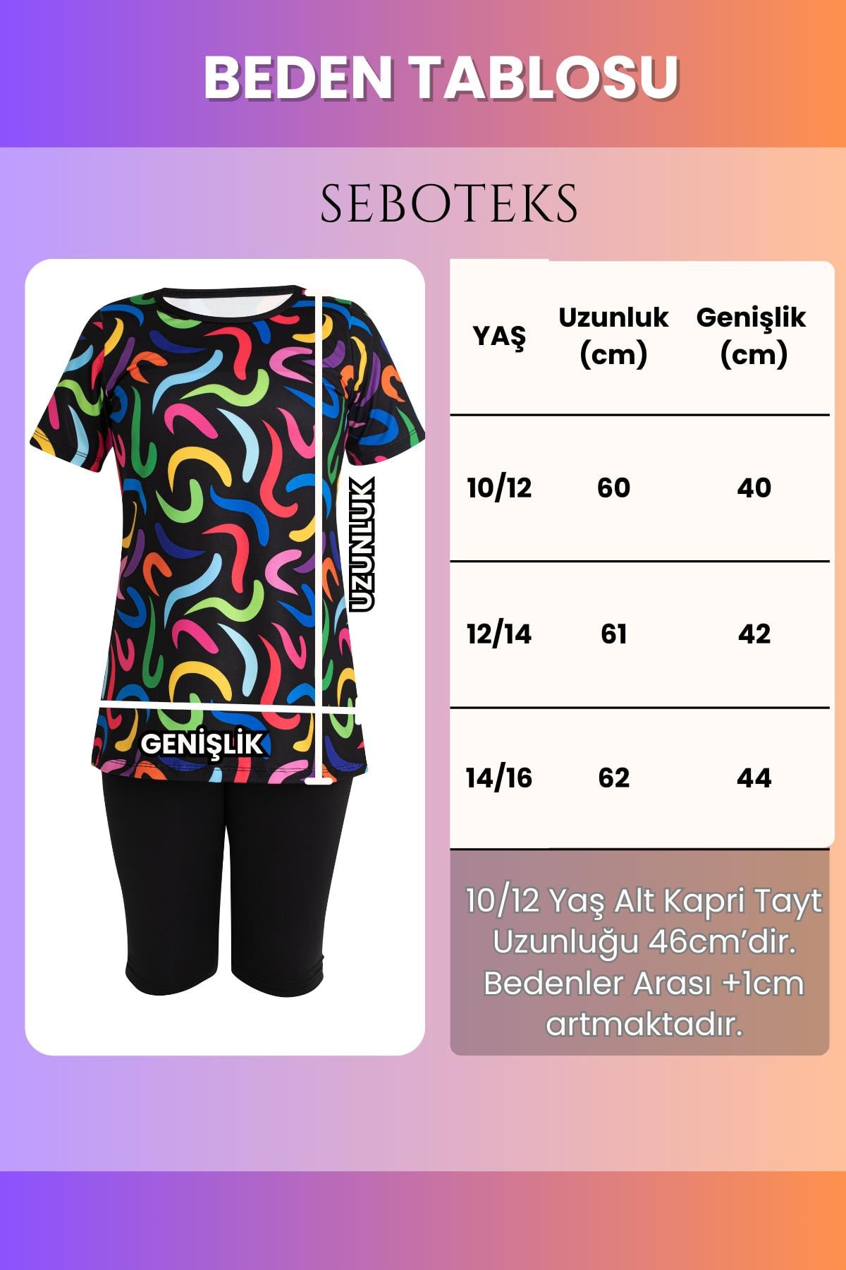 SEBOTEKS Kısa Kollu Taytlı Kız Çocuk Mayo 35107
