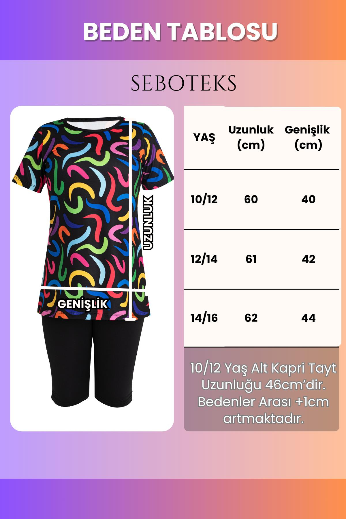 SEBOTEKS Kısa Kollu Taytlı Kız Çocuk Mayo 35107