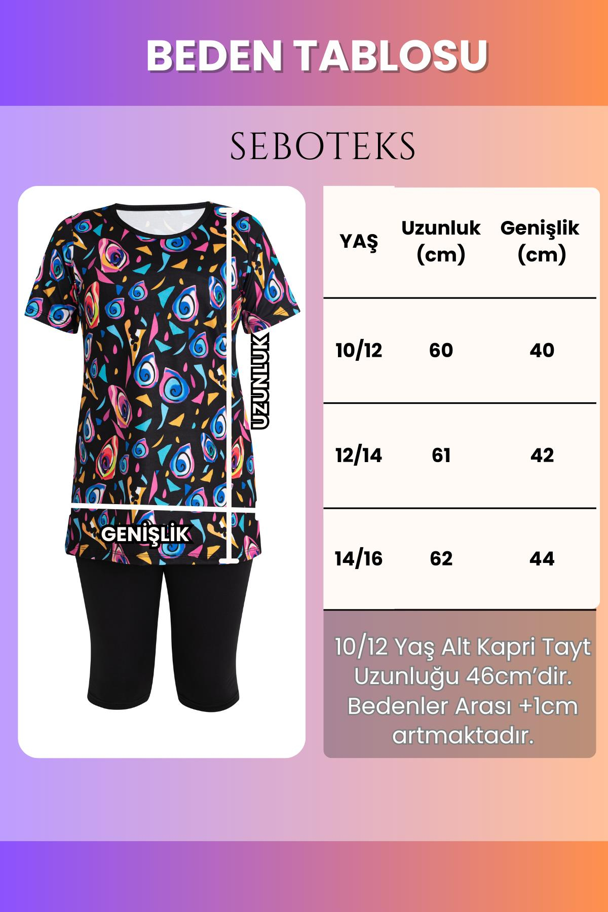 SEBOTEKS Kısa Kollu Taytlı Kız Çocuk Mayo 35100