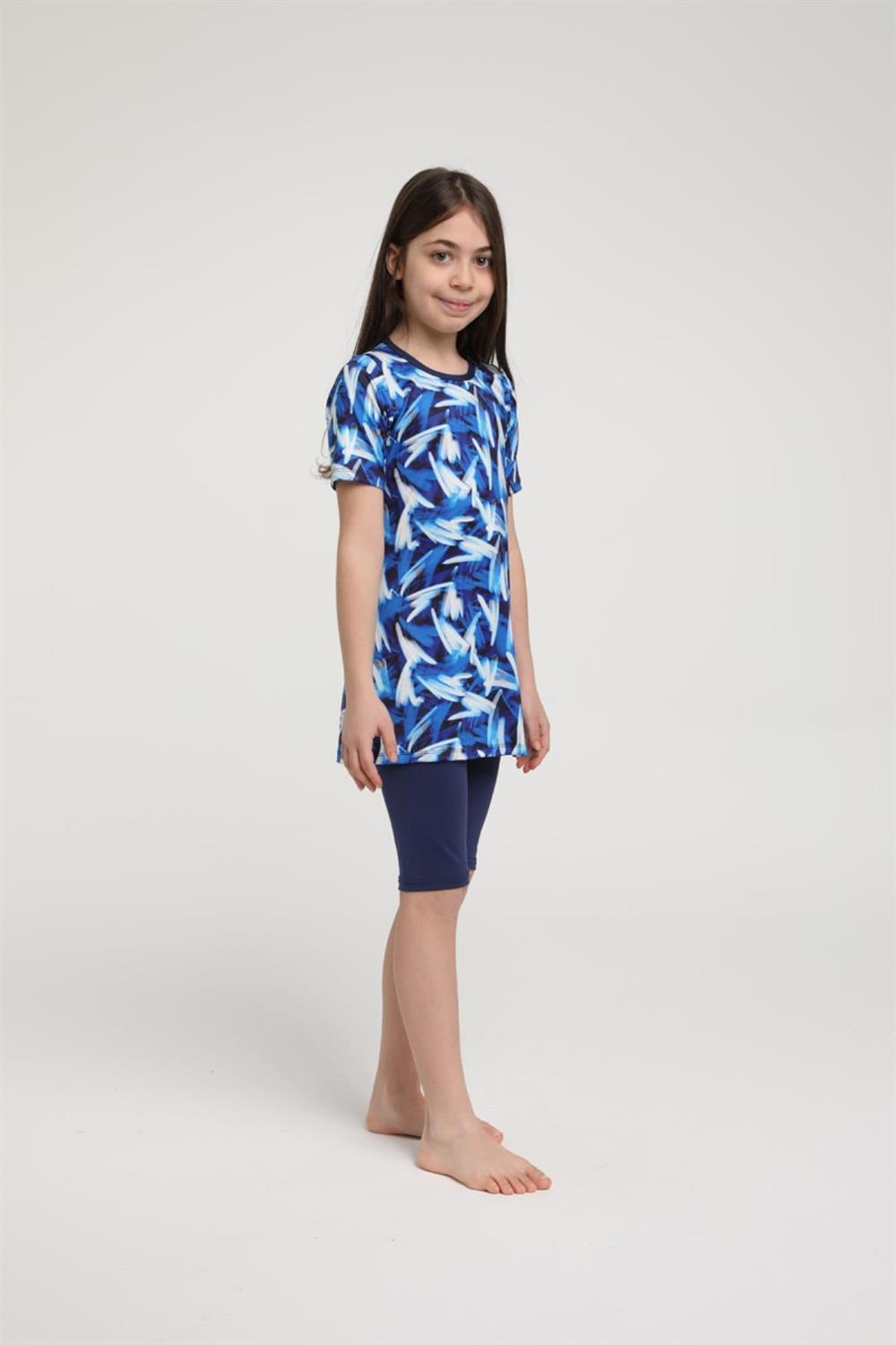 SEBOTEKS Kısa Kollu Taytlı Kız Çocuk Mayo 35105